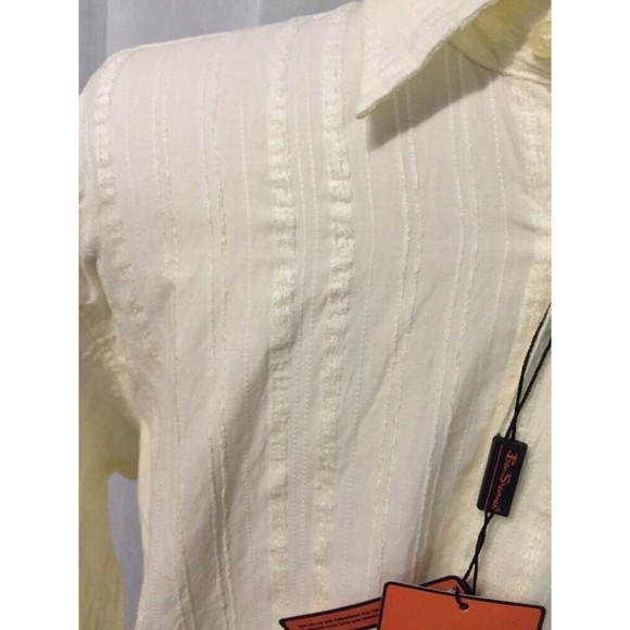 Ben Sherman Men's Shirt Cream Color Dress Casual Button Up Size Large New! - Picture 2 of 11